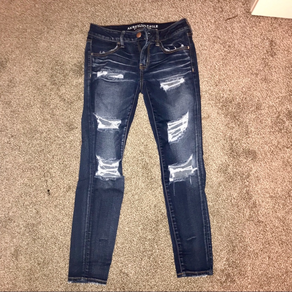AE Super Low Dark Wash Jeggings